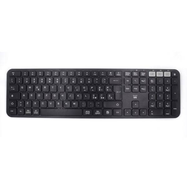 Ewent Tastiera Wireless - Modalità Risparmio Energetico - Disposizione Italiana QWERTY IT - 1x Batteria AAA (Inclusa) - Portata fino a 10m - Colore Nero