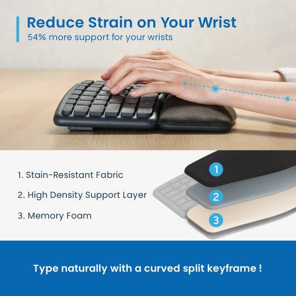 Ewent Tastiera Wireless - Ergonomica - Batteria Litio Ricaricabile 300mAh - Tasti Bassi Profilo e Silenziosi - Colore Nero