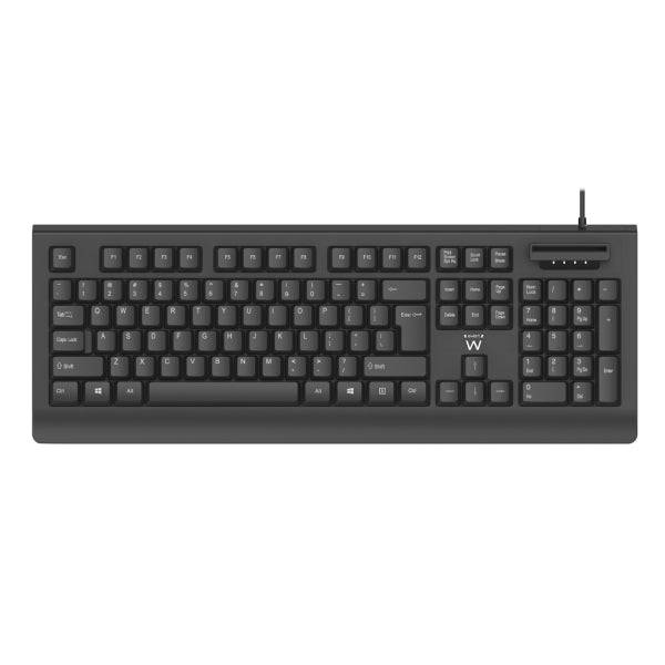 Ewent Tastiera con Cavo USB - Disposizione Portoghese QWERTY PT - Cavo da 1.5m - Plug and Play - Colore Nero