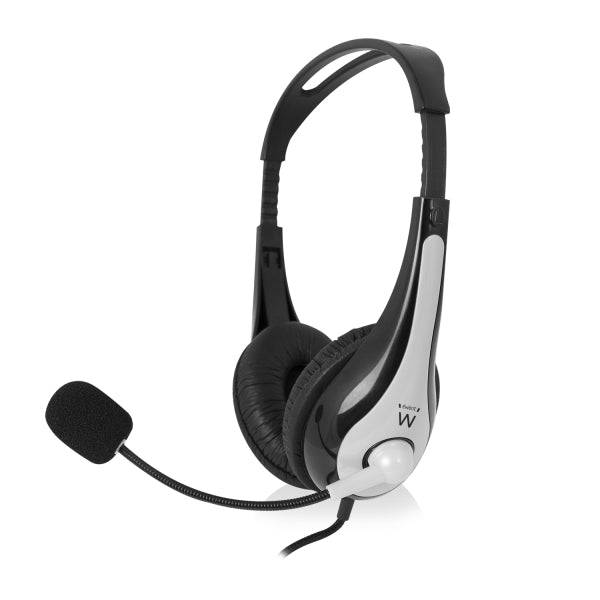 Ewent Cuffie Stereo USB - Microfono Integrato - Cavo Intrecciato Nylon 2m - Colore Nero/Grigio