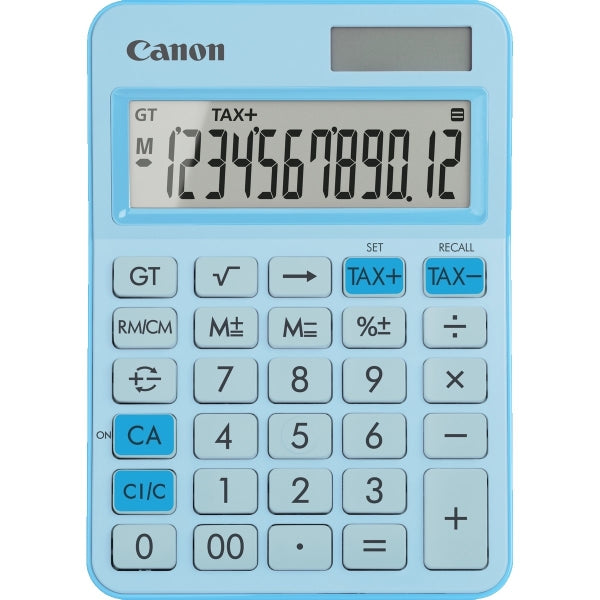 Canon LS-125KB Calcolatrice da Scrivania con Display LCD 12 Cifre - Radice Quadrata, Calcolo Costanti, Gran Totale, Inversione Segno ecc... - Alimentazione Solare e Batterie