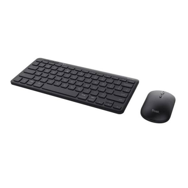 Trust Lyra Pack Tastiera e Mouse Wireless Bluetooth - Multidispositivo - Uso Ambidestro - Colore Nero