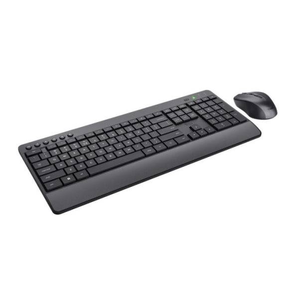 Trust Trezo Pack Tastiera + Mouse Wireless - Tasti Silenziosi - Realizzato con Materiale Riciclato - Colore Nero
