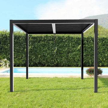 Pergola bioclimatica 3x3 con lamelle orientabili in alluminio