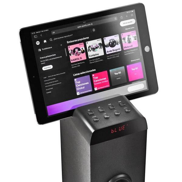 NGS Sky Charm Pro Tower Speaker Bluetooth 80W - USB, Radio FM, Aux In e Ingresso Ottico - Funzione Broadcasting - Legno di Alta Qualità - Colore Nero