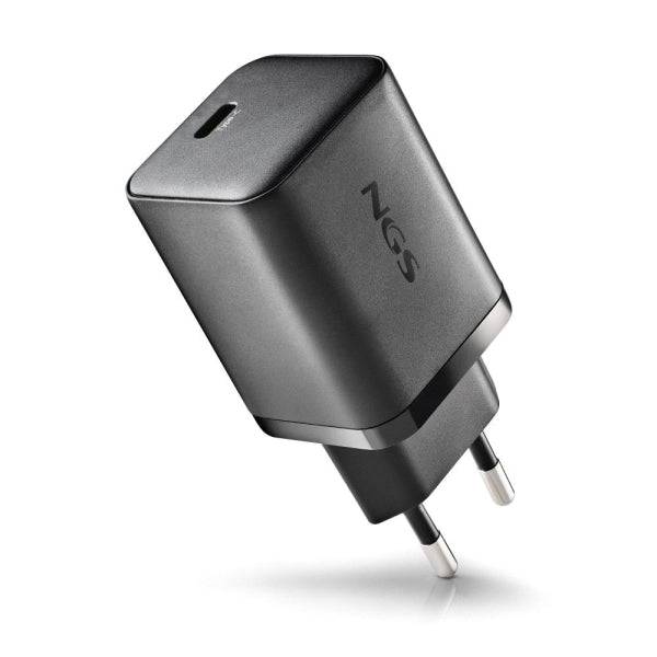 NGS Bud45W-C Caricabatterie GaN Universale da Parete 45W Ultrarapido - USB-C PD & PPS - Cavo USB-C 1.5m - Colore Nero
