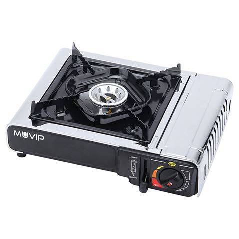 Muvip Cucina a Gas Portatile 1 Fuoco - Accensione Automatica - Bruciatore Alluminio - Sistema FSD - Protezione Sovratensione - Valigetta Trasporto