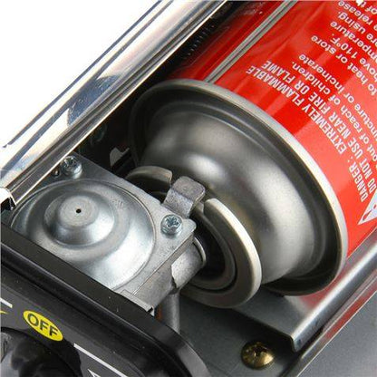 Muvip Cucina a Gas Portatile 2 Fuochi - Doppia Bombola - Accensione Automatica - Bruciatore in Alluminio - Valvola Doppio Sigillo - Protezione Sovratensione - Piastra Barbecue + Valigetta di Trasporto