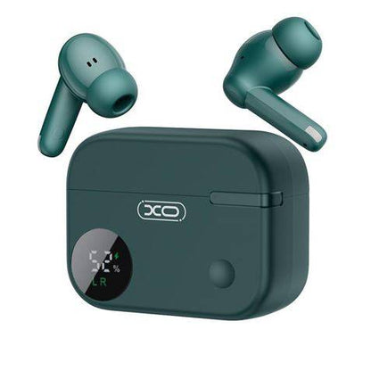 XO G34 Cuffie Bluetooth 5.4 - TWS - Cancellazione Rumore ENC+ANC - Custodia con Display LCD - Colore Verde