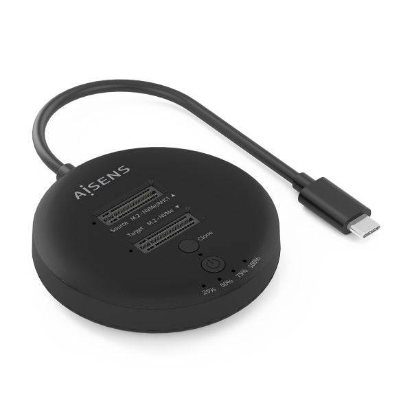 Aisens ASDS-2M2N05 Stazione Docking Doppio Vano M.2 NVME a USB-C 3.2 Gen2x2 - Clone - Colore Nero