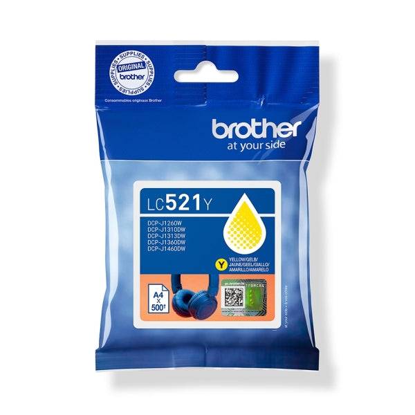 Brother LC521 Giallo Cartuccia d'Inchiostro Originale - LC521Y