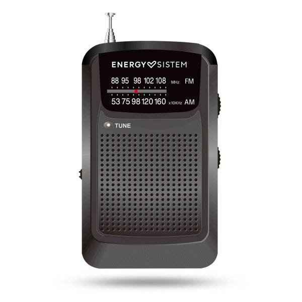 Energy Sistem Pocket Radio Portatile Analogica FM/AM - Ingresso Jack 3.5mm - Antenna Telescopica - Alimentazione a Batterie - Colore Nero