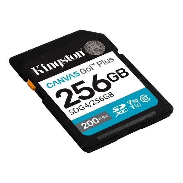 Kingston Tarjeta SDXC 256GB UHS-I U3 V30 Clase 10 200MB/s Canvas Go Plus