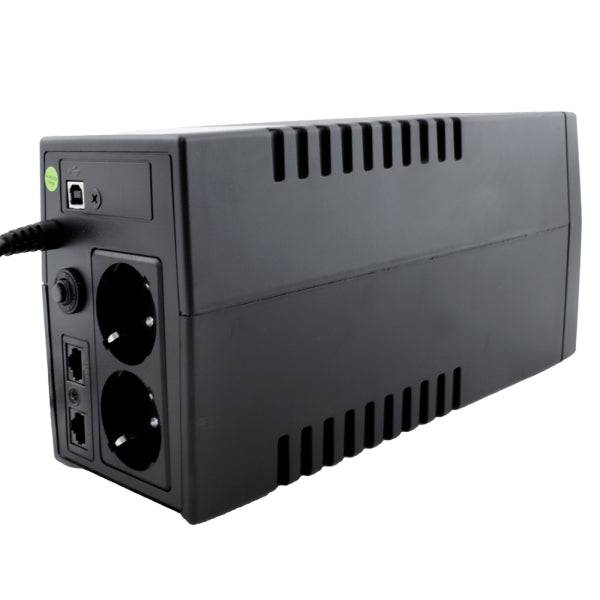 Coolbox Guardian3 SAI 800VA UPS 480W - 2x Schuko - USB - RJ45 - Protezione Completa da Picchi di Tensione e Interruzioni di Alimentazione - Display LCD