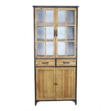 Mobile in legno e acciaio con struttura robusta, altezza 175 cm