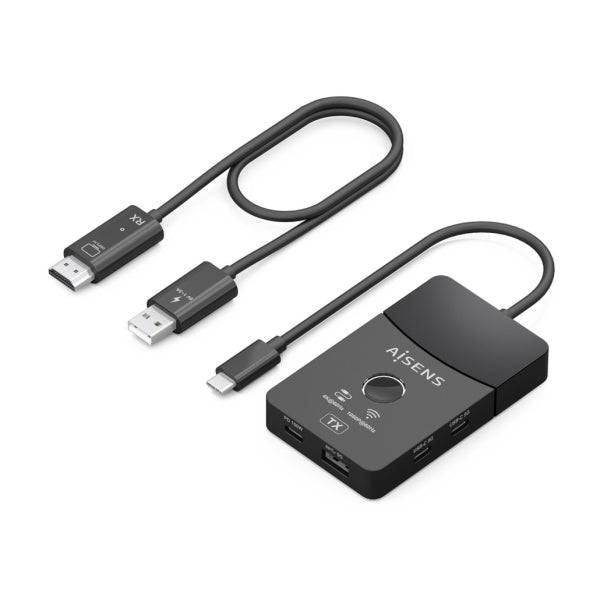 Aisens USB-C Dock - USB-C a 1xHDMI 1080P@60Hz Wireless - 1xHDMI 4K60Hz - 2xUSB-C - 1xUSB-C PD 100W - 1xUSB-A - 20cm - Colore Nero