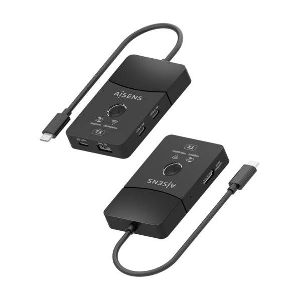 Aisens USB-C Dock - USB-C a 1xHDMI 1080P@60Hz Wireless - 1xHDMI 4K60Hz - 2xUSB-C - 1xUSB-C PD 100W - 1xUSB-A - 20cm - Colore Nero