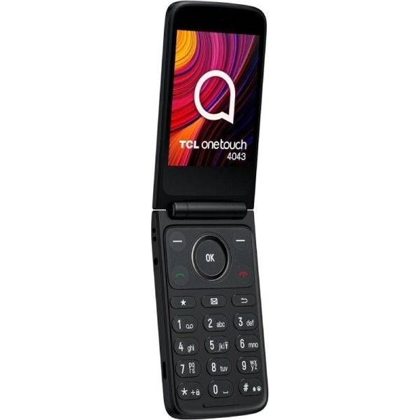TCL One Touch 4043 Telefono Cellulare Schermo Principale 3.2", Secondario 1.77" Bluetooth 5.0 - Fotocamera 2MP - Base di Ricarica - Colore Grigio Scuro