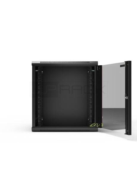 WP RWA-12604-B Armario Mural 12U - Puerta de Cristal - Cerradura de Seguridad - 540x450x580mm - Colore Nero