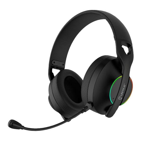 Unykach Pack Gaming NOVA 4in1 USB Tastiera Multimediale + Mouse 7200dpi + Cuffie con Microfono + Tappetino XL - Tastiera Italiana - Colore Nero