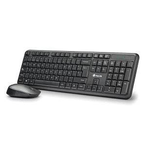 NGS Kit Tastiera Wireless e Mouse Wireless 1200dpi - 12 Tasti Multimediali - Indicatori LED - Colore Nero