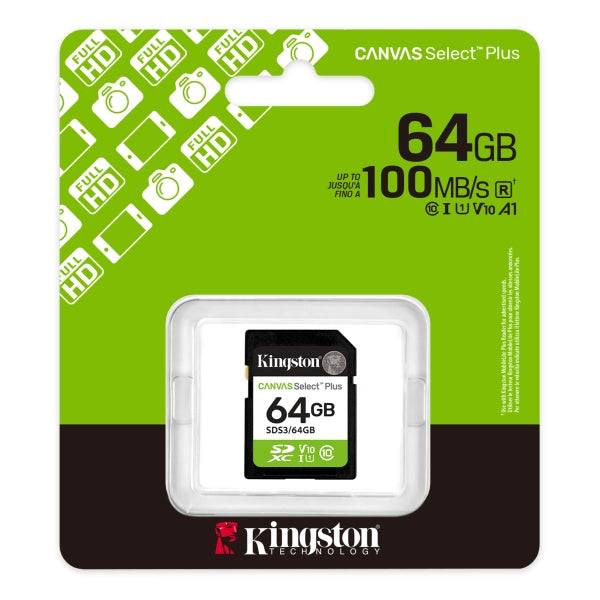 Kingston Scheda SDXC 64GB UHS-I Classe 10 100MB/s Canvas Select Plus
