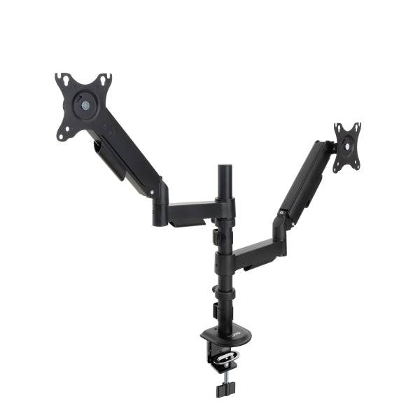 Tooq Supporto da Tavolo con Bracci Articolati per 2 Monitor 17"-32" - Regolabile in Altezza, Girevole e Inclinabile - Gestione Cavi - Peso Max 9kg per Braccio - VESA 100x100mm