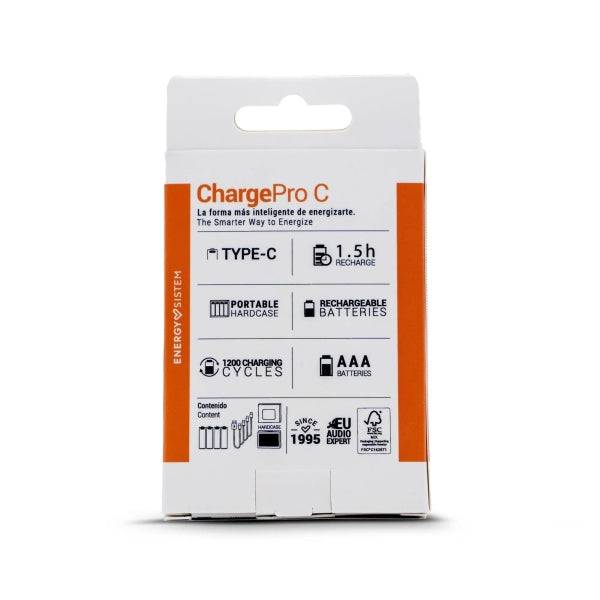 Energy Sistem Charge Pro C Confezione 4 Batterie Ricaricabili USB-C - 1100mWh - 740mAh - AAA - 1.5V - Ricarica via USB-C