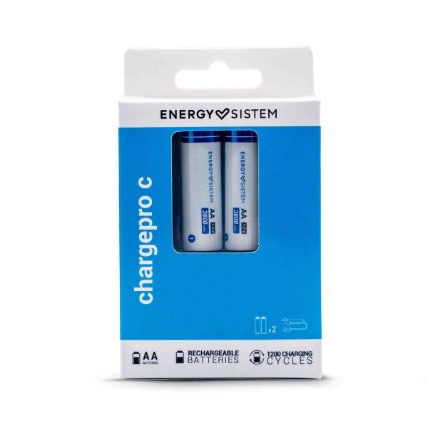Energy Sistem Charge Pro C Confezione 2 Pile Ricaricabili USB-C - 3405mWh - 2270mAh - AA - 2,5V - Ricarica via USB-C