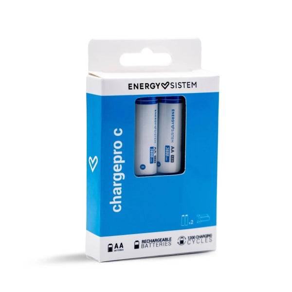 Energy Sistem Charge Pro C Confezione 2 Pile Ricaricabili USB-C - 3405mWh - 2270mAh - AA - 2,5V - Ricarica via USB-C