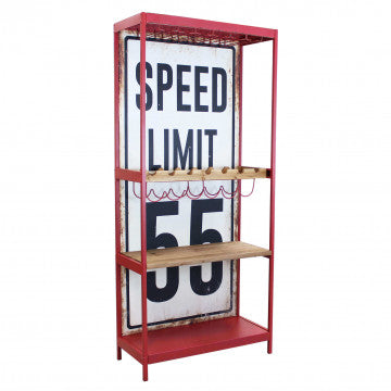 Mobile in metallo e legno, dimensioni 80,5 x 37 x 152,5 cm