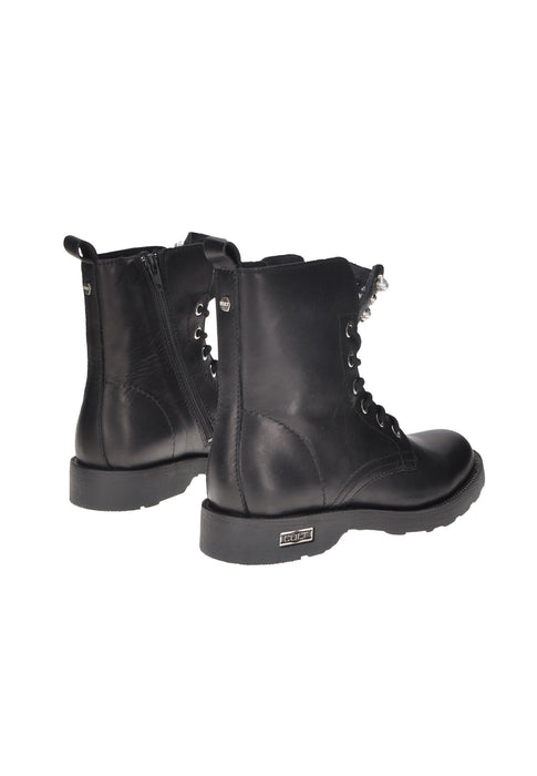Boot Zeppelin 4597 Mid In Pelle Con Laccio E Cerniera Frontali Sottopiede Imbottito In Pelle Fondo Gomma Tacco 3 Cm