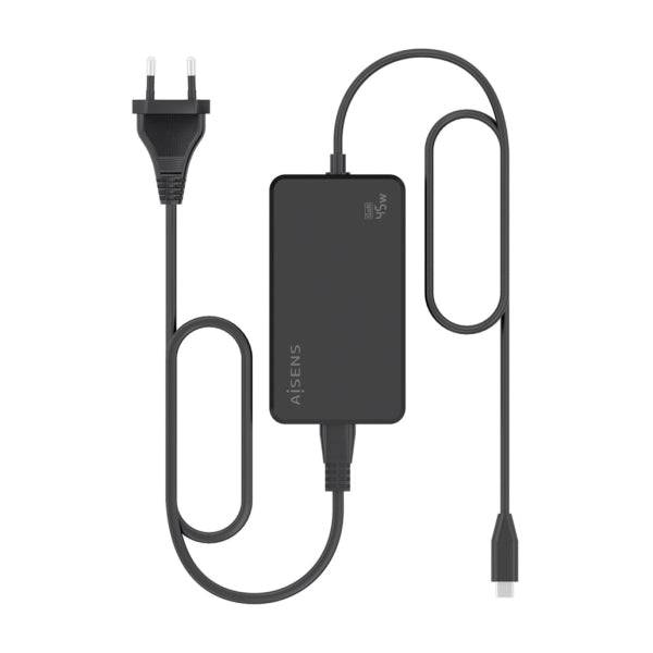 Aisens Caricabatterie per Notebook GaN USB-C/PD 45W - Cavo di 1.80m - Colore Nero