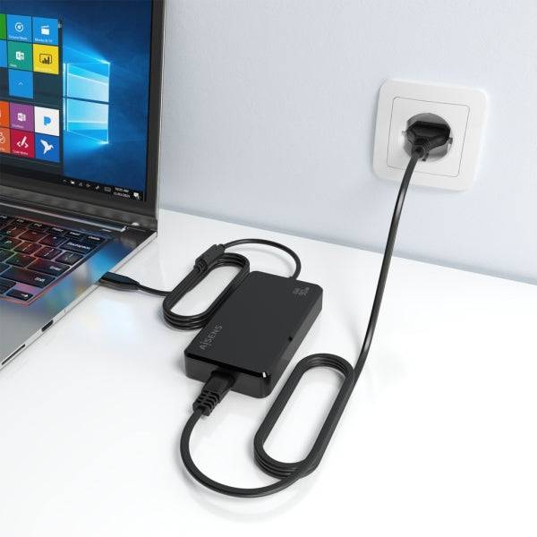 Aisens Caricabatterie per Notebook GaN USB-C/PD 90W - Cavo da 1.80m - Colore Nero