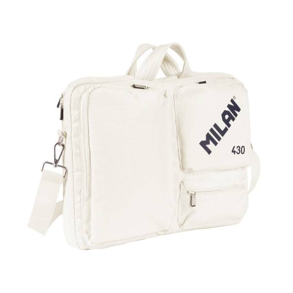 Milan 430 Since 1918 Valigetta per Portatili fino a 17" - Chiusura a Zip - 3 Scomparti - 42x34x9cm - Colore Beige