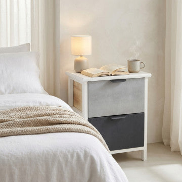 Mobiletto in legno con 2 cassetti, 34x25x43,5 cm, peso 3 kg