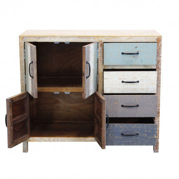 Mobile in legno con 4 cassetti e 4 ante, dimensioni 100x40x86 cm
