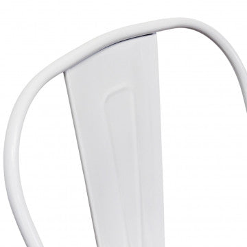 Sedia struttura metallo seduta metallo bianca 35x45x85 cm peso 4 kg