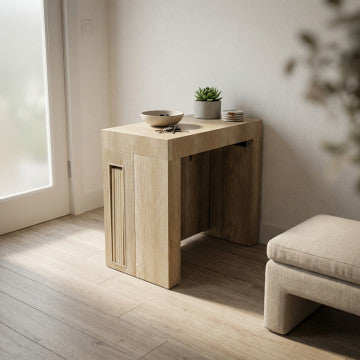 Tavolo consolle melamina rovere grigio struttura metallo 90x45x75 cm