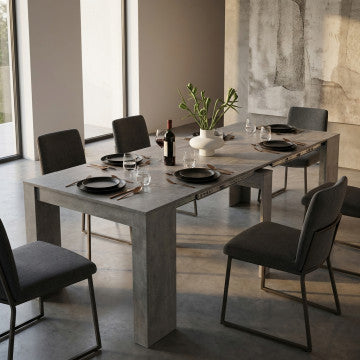 Tavolo consolle melaminico grigio effetto cemento 90x50x75 cm