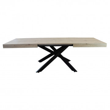Tavolo allungabile melaminico 160/240 x 90 cm struttura metallo nera