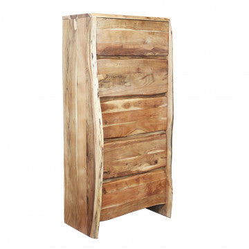 Mobile in legno di acacia massiccia, dimensioni 70x40x150 cm, finitura marrone