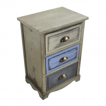 Mobiletto in legno con 3 cassetti, dimensioni 40x29x57 cm