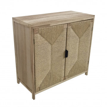 Mobiletto 2 ante in legno polywood e paulownia 74x35x70,5 cm