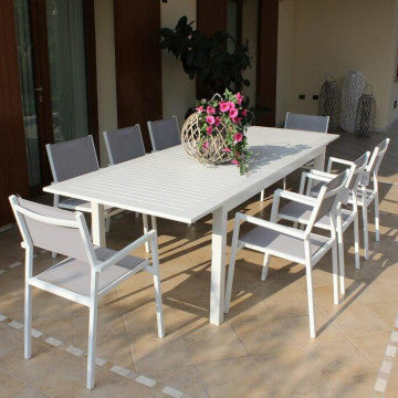 Tavolo allungabile in alluminio 150/210 x 90 cm, altezza 75 cm