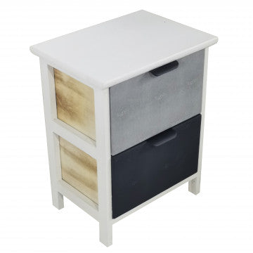 Mobiletto in legno con 2 cassetti, 34x25x43,5 cm, peso 3 kg