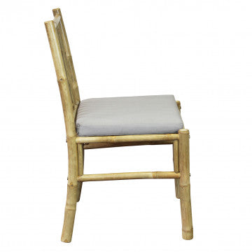 Sedia in bamboo con seduta quadrata 48x48 cm, altezza regolabile 45-85