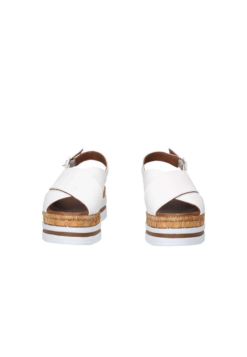 Sandalo In Pelle Con Cinturino Kom WU3701 Con Sottopiede Imbottito In Pelle E Fondo In Gomma Altezza Tacco 5 Cm