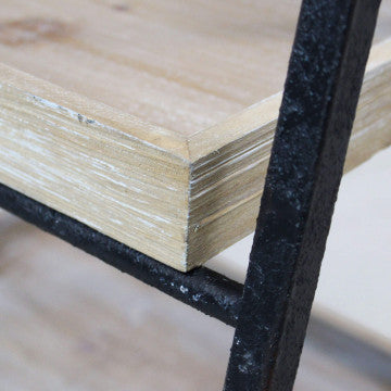 Mobile in ferro e legno con 3 ripiani, dimensioni 52x41x99,5 cm