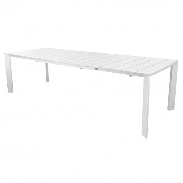 Tavolo alluminio verniciato bianco dimensioni 215/280x100x75,5 cm